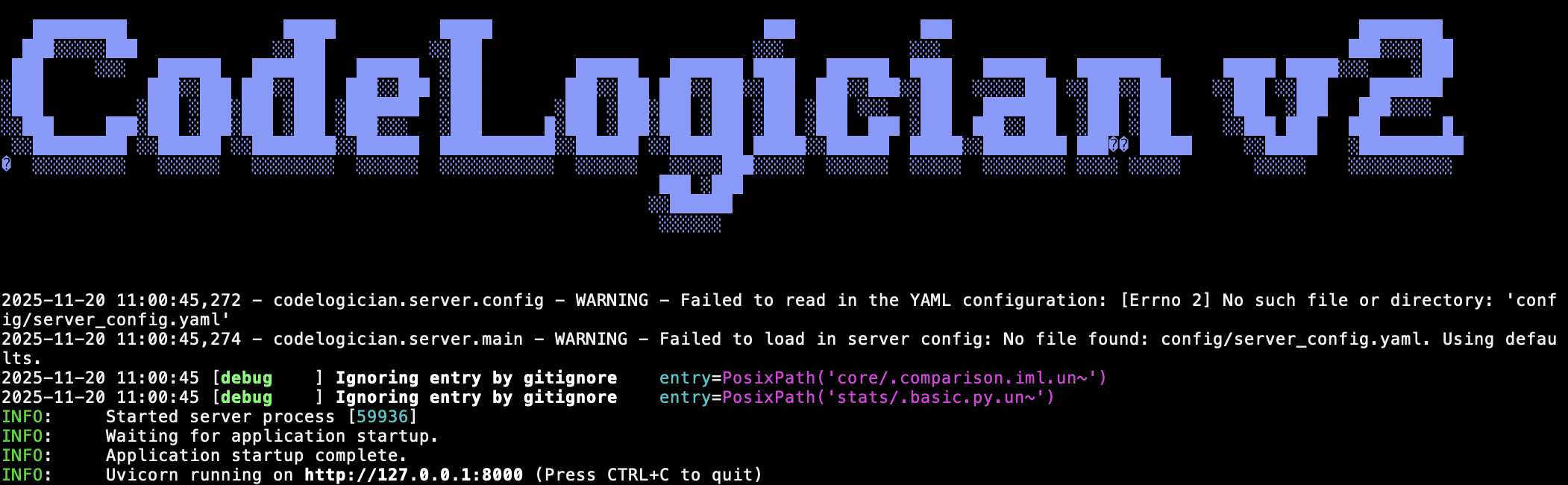 CodeLogician interface showing warning message for unsupported language with option to continue formalization