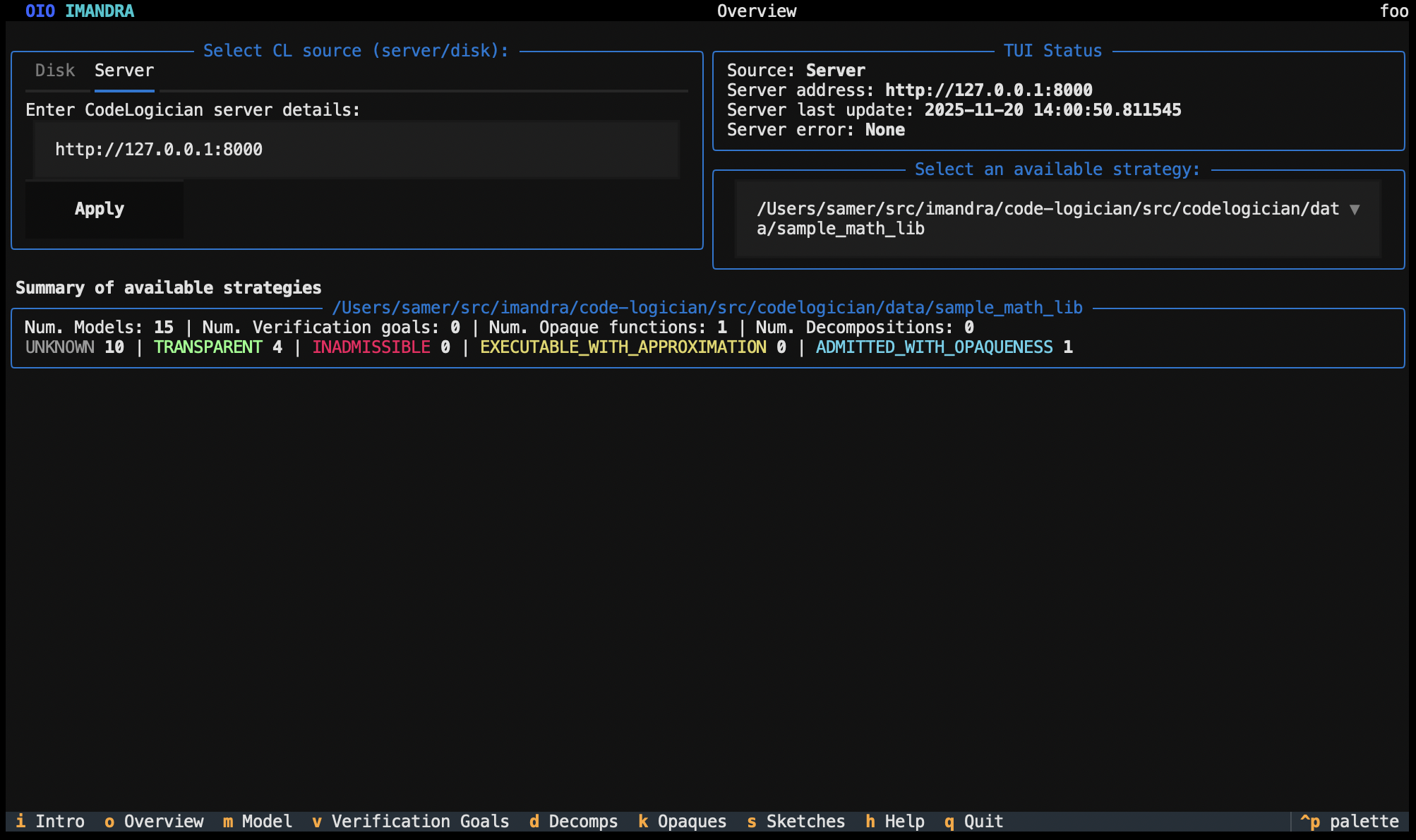 CodeLogician interface showing warning message for unsupported language with option to continue formalization